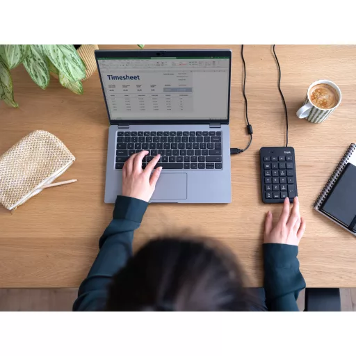Trust 22221 numerikus billentyűzet Laptop/PC USB Fekete