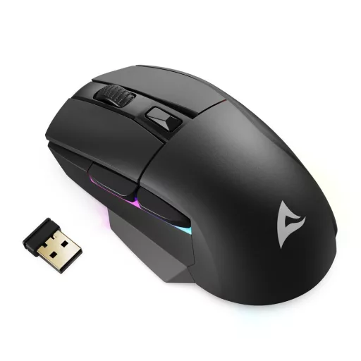 Sharkoon SGM50W egér Játék Jobbkezes RF Wireless + USB Type-A Optikai 6400 DPI