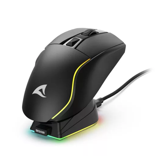 Sharkoon SGM50W egér Játék Jobbkezes RF Wireless + USB Type-A Optikai 6400 DPI