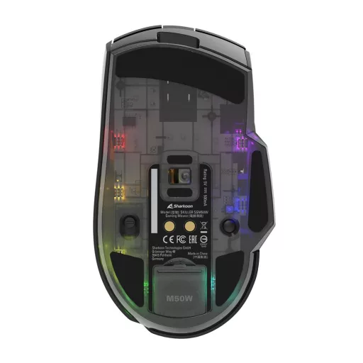 Sharkoon SGM50W egér Játék Jobbkezes RF Wireless + USB Type-A Optikai 6400 DPI