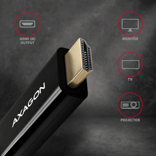 Axagon RVDM-HI14C2 Mini-DisplayPort zu HDMI Adapterkabel 4K/30 Hz 180 cm lang - Kabel - Digital/Display/Video 1,8 M Mini DisplayPort Fekete