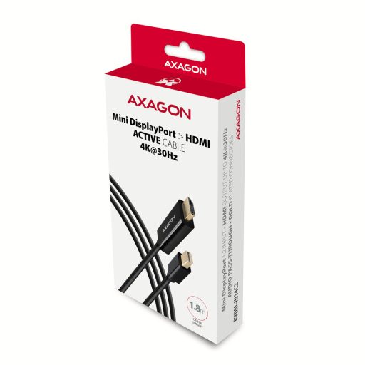 Axagon RVDM-HI14C2 Mini-DisplayPort zu HDMI Adapterkabel 4K/30 Hz 180 cm lang - Kabel - Digital/Display/Video 1,8 M Mini DisplayPort Fekete