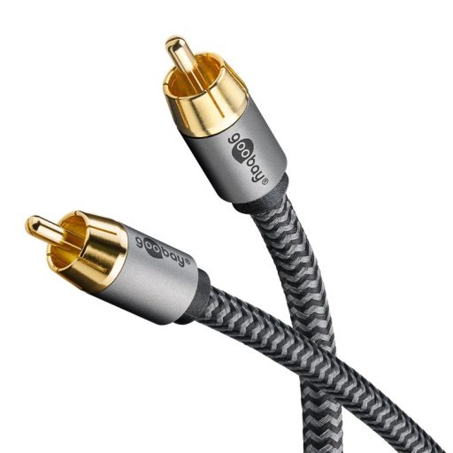 Goobay 65296 audio kábel 2 M RCA Ezüst, Fekete