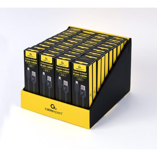 Gembird CCDB-MUSB2B-AMLM-6 Lightning kábel 1,8 M Fekete