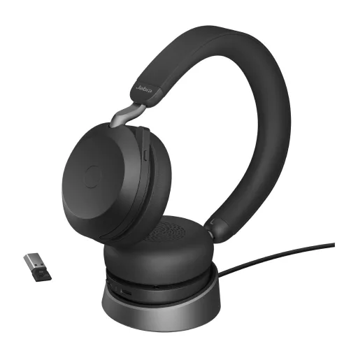 Jabra Evolve2 75 Headset Vezetékes és vezeték nélküli Fejpánt Iroda/telefonos ügyfélközpont Bluetooth Dokkoló Fekete