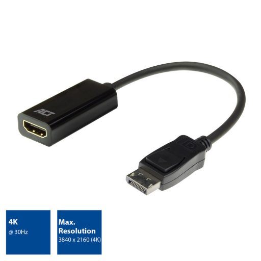 ACT AC7555 video átalakító kábel 0,15 M DisplayPort HDMI A-típus (Standard) Fekete