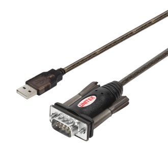 UNITEK Y-105 soros kábel Fekete 1,5 M USB A típus DB-9