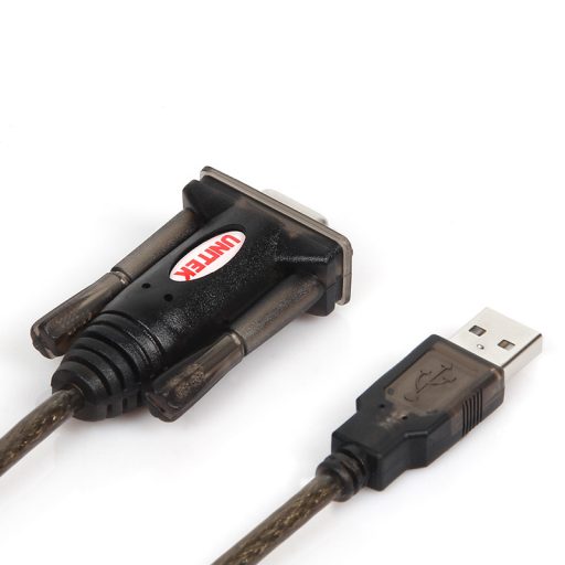 UNITEK Y-105 soros kábel Fekete 1,5 M USB A típus DB-9
