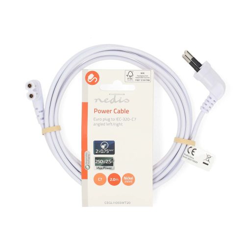 Nedis CEGL11055WT20 tápkábel Fehér 2 M IEC 320