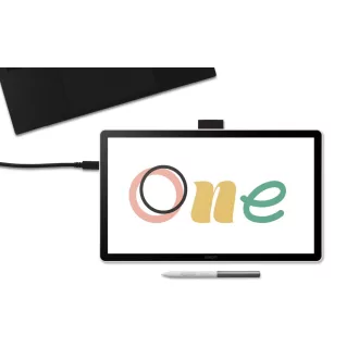   Wacom One 14 digitális rajztábla Fekete, Fehér 2540 lpi 309 x 174 mm USB