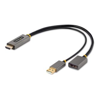   StarTech.com 128-HDMI-DISPLAYPORT video átalakító kábel 0,3 M HDMI A-típus (Standard) Fekete, Szürke