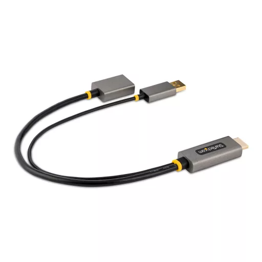 StarTech.com 128-HDMI-DISPLAYPORT video átalakító kábel 0,3 M HDMI A-típus (Standard) Fekete, Szürke
