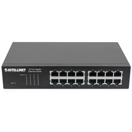 Intellinet 561068 hálózati kapcsoló Beállítást nem igénylő (unmanaged) L2 Gigabit Ethernet (10/100/1000) 1U Fekete