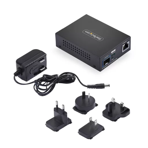 StarTech.com MCM10GSFP2 hálózati média konverter 10000 Mbit/s Multi-mode, Single-mode Fekete