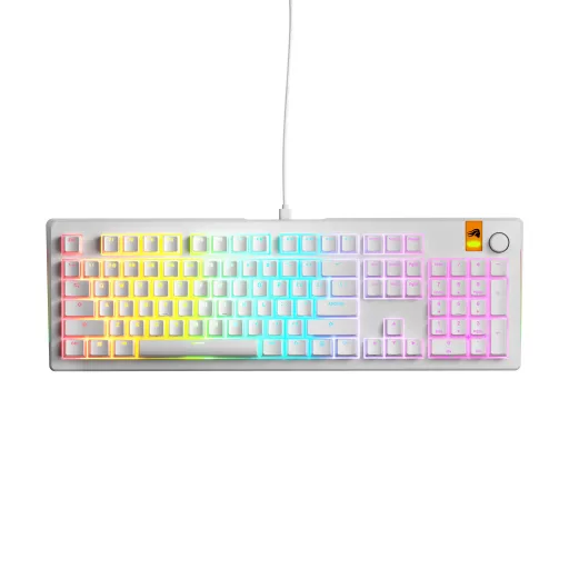 Glorious Gaming GMMK 3 HE 100% Prebuilt billentyűzet Játék USB QWERTY Amerikai angol Fehér