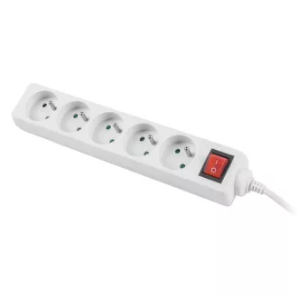   Lanberg PS1-05E-0300-W elektromos elosztó 3 M 5 AC kimenet(ek) Beltéri/kültéri Fehér