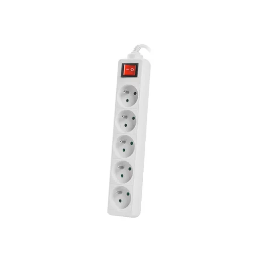 Lanberg PS1-05E-0300-W elektromos elosztó 3 M 5 AC kimenet(ek) Beltéri/kültéri Fehér