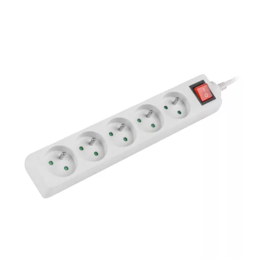 Lanberg PS1-05E-0300-W elektromos elosztó 3 M 5 AC kimenet(ek) Beltéri/kültéri Fehér
