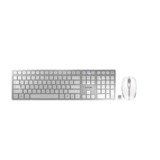   CHERRY DW 9100 SLIM billentyűzet Egér mellékelve Univerzális RF vezeték nélküli + Bluetooth QWERTY Amerikai angol Ezüst