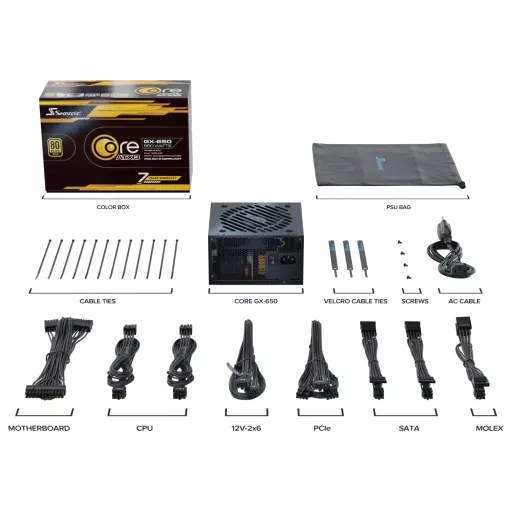 Seasonic CORE GC-650 ATX 3.1 650 W 24-pin ATX Fekete