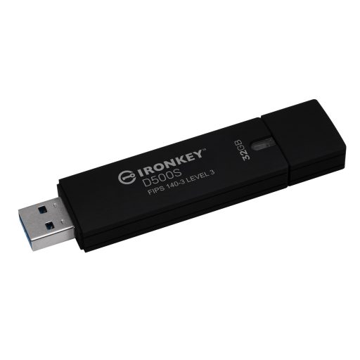 Kingston Technology IronKey D500S USB flash meghajtó 32 GB USB A típus 3.2 Gen 1 (3.1 Gen 1) Fekete