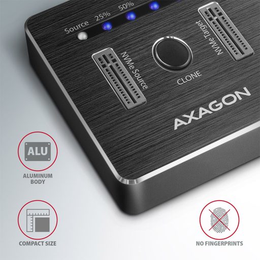 Axagon ADSA-M2C dokkoló állomás tárolóegységhez USB 3.2 Gen 2 (3.1 Gen 2) Type-C Fekete