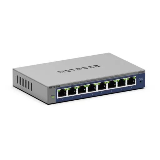 NETGEAR GS108Ev4 Beállítást nem igénylő (unmanaged) L2/L3 Gigabit Ethernet (10/100/1000) Szürke