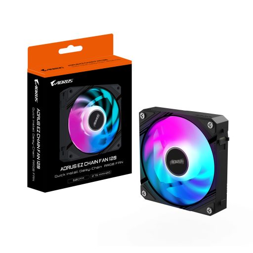 GIGABYTE AORUS EZ CHAIN FAN 120 Alaplap Ventilátor 12 cm Fekete 1 db