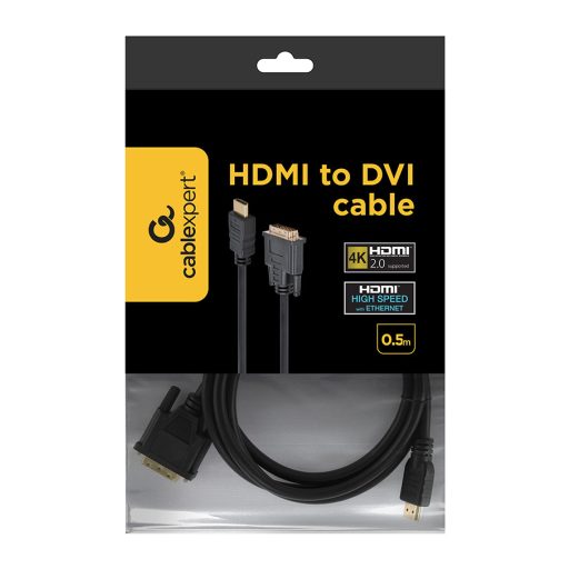 Gembird 1.8m, HDMI/DVI, M/M 1,8 M DVI-D Fekete