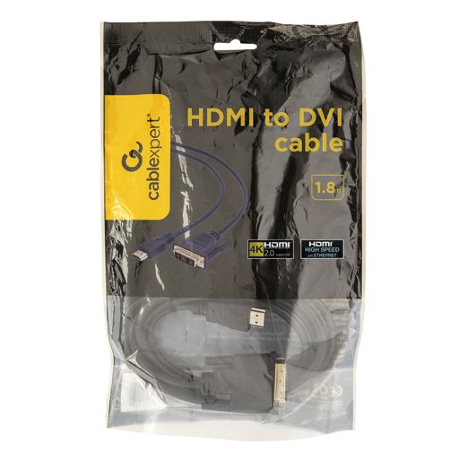 Gembird 1.8m, HDMI/DVI, M/M 1,8 M DVI-D Fekete