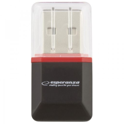 Esperanza EA134K kártyaolvasó USB 2.0 Fekete, Ezüst, Átlátszó