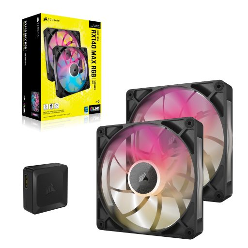 Corsair iCUE LINK RX140 MAX RGB 14 cm Fekete 2 db