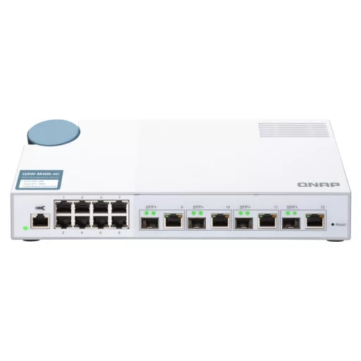 QNAP QSW-M408-4C hálózati kapcsoló Vezérelt L2 Gigabit Ethernet (10/100/1000) Fehér