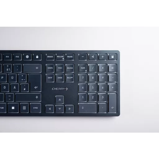 CHERRY KW 9100 SLIM billentyűzet Univerzális RF vezeték nélküli + Bluetooth QWERTY Brit angol Fekete