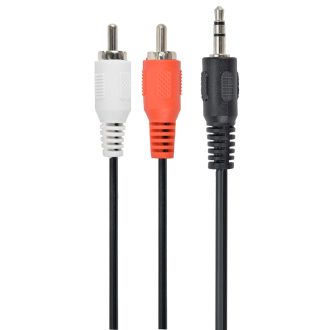   Gembird 0.2m, 3.5mm/2xRCA, M/M audio kábel 0,2 M Fekete, Vörös, Fehér