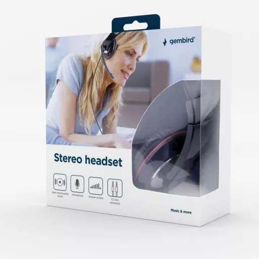 Gembird MHS-001 fejhallgató és headset Vezetékes Fejpánt Zene Fekete