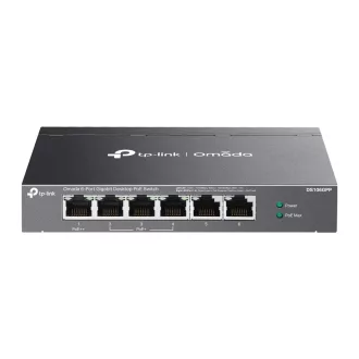   TP-Link Omada DS106GPP hálózati kapcsoló Beállítást nem igénylő (unmanaged) Gigabit Ethernet (10/100/1000) Ethernet-áramellátás (PoE) támogatása Fekete