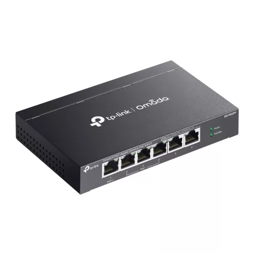 TP-Link Omada DS106GPP hálózati kapcsoló Beállítást nem igénylő (unmanaged) Gigabit Ethernet (10/100/1000) Ethernet-áramellátás (PoE) támogatása Fekete