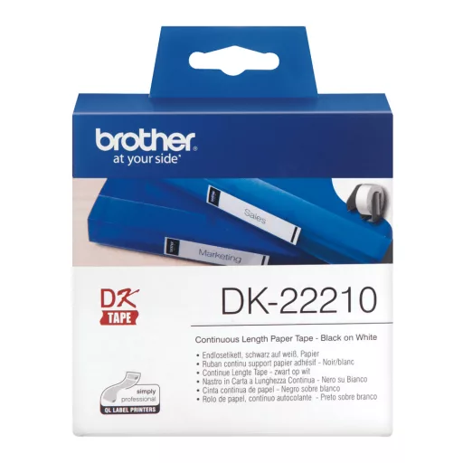 Brother DK-22210 címkéző szalag Fehéren fekete