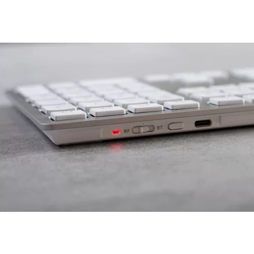CHERRY KW 9100 SLIM FOR MAC billentyűzet Univerzális USB + Bluetooth QWERTZ Német Ezüst