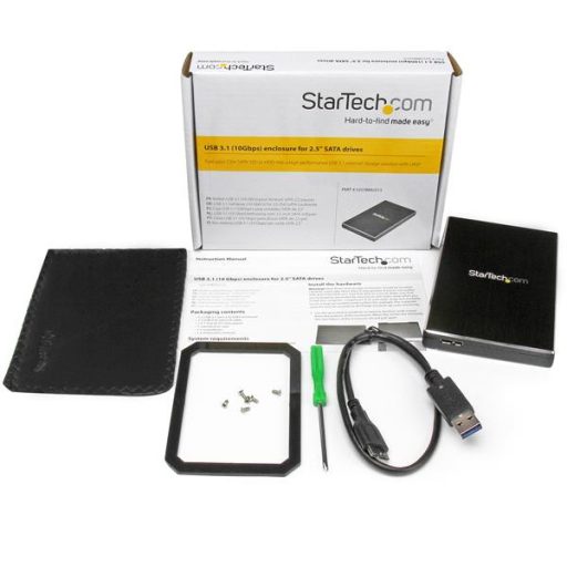 StarTech.com S251BMU313 tárolóegység burkolat HDD/SSD ház Fekete 2.5"