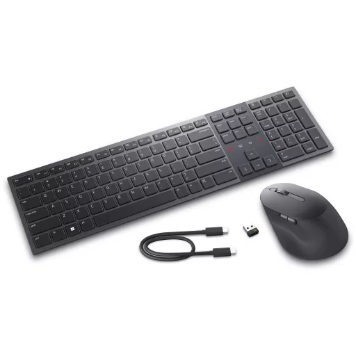 DELL KM900 billentyűzet Egér mellékelve Irodai RF vezeték nélküli + Bluetooth QWERTY Nemzetközi amerikai Grafit