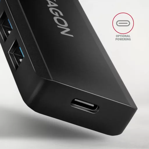 Axagon HUE-C1A hálózati csatlakozó USB 3.2 Gen 1 (3.1 Gen 1) Type-A 5000 Mbit/s Fekete