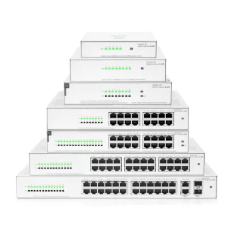   HPE Aruba Networking Networking Instant On Switch 16p Gigabit CL4 PoE 124W 1430 Beállítást nem igénylő (unmanaged) L2 Gigabit Ethernet (10/100/1000) Ethernet-áramellátás (PoE) támogatása 1U Fehér