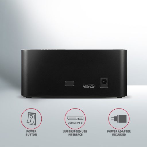 Axagon ADSA-SN dokkoló állomás tárolóegységhez USB 3.2 Gen 1 (3.1 Gen 1) Type-A Fekete
