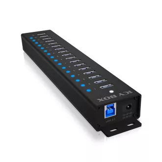   ICY BOX IB-HUB1717-U3 USB 3.2 Gen 1 (3.1 Gen 1) Type-A 5000 Mbit/s Fekete
