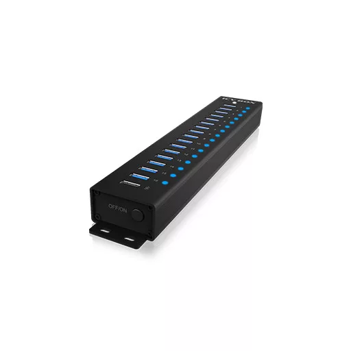 ICY BOX IB-HUB1717-U3 USB 3.2 Gen 1 (3.1 Gen 1) Type-A 5000 Mbit/s Fekete