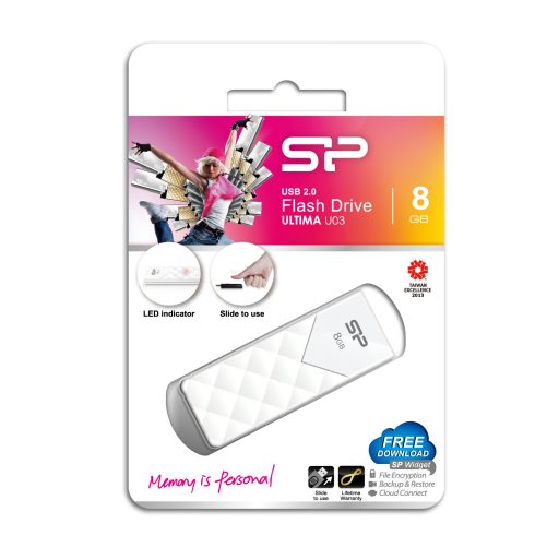 Silicon Power Ultima U03 8GB USB flash meghajtó USB A típus 2.0 Fehér