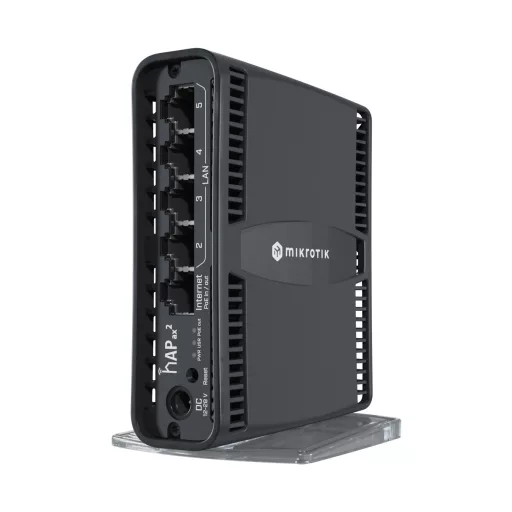 Mikrotik hAP ax2 vezetéknélküli router Gigabit Ethernet Kétsávos (2,4 GHz / 5 GHz) Fekete