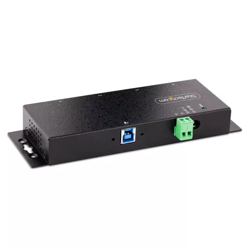 StarTech.com 5G4AINDNP-USB-A-HUB hálózati csatlakozó USB 3.2 Gen 1 (3.1 Gen 1) Type-B 5000 Mbit/s Fekete